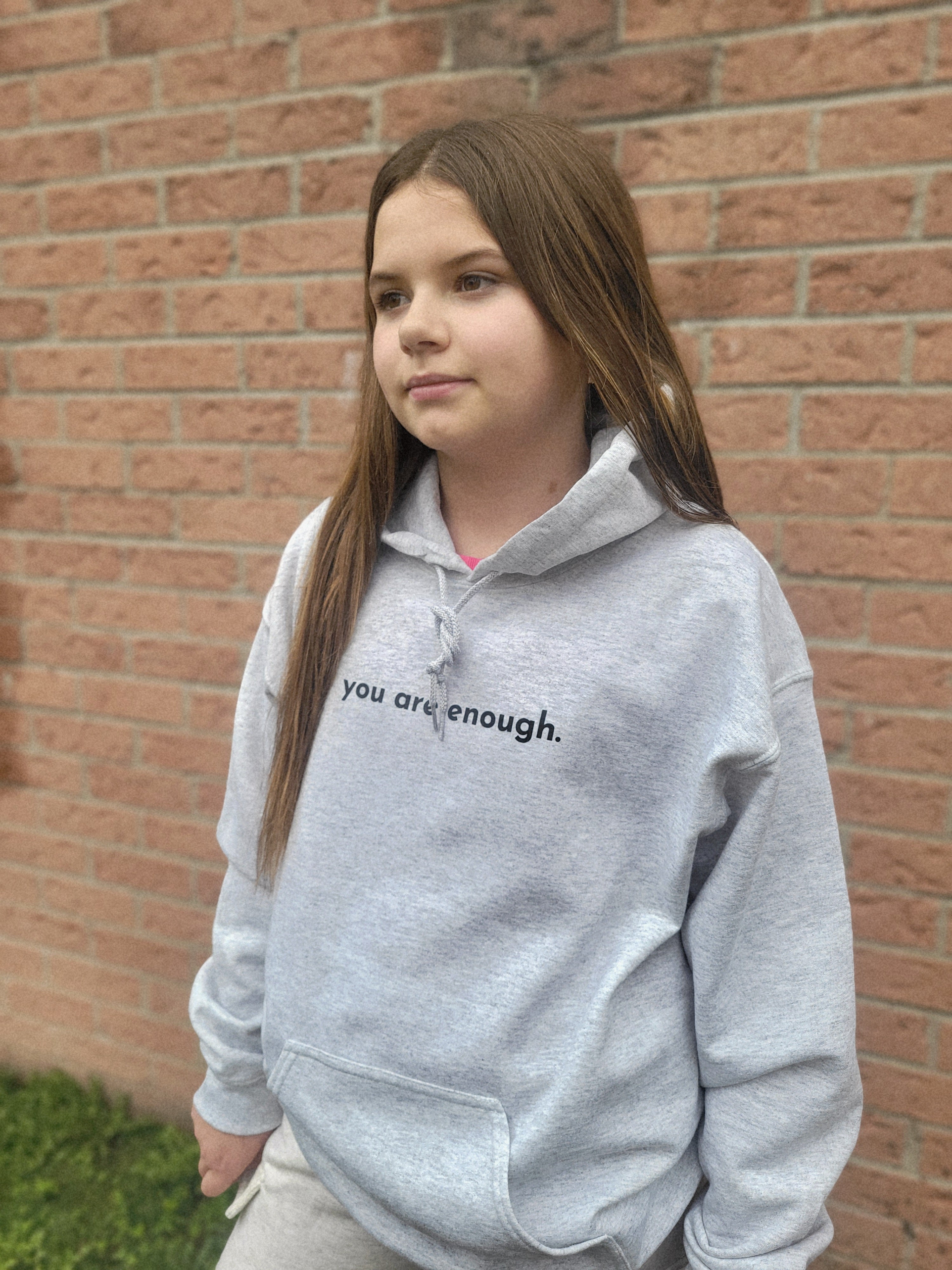 YOU ARE ENOUGH HOODIE - ASH